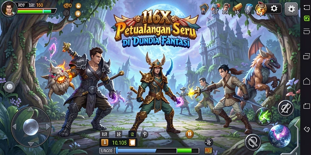 Tangkapan layar gameplay <strong>116X</strong> menampilkan eksplorasi dunia yang luas dan penuh tantangan.