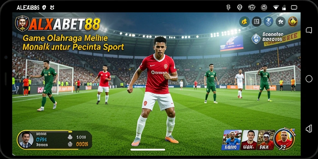 Tampilan screenshot ALEXABET88 menunjukkan momen seru dalam pertandingan olahraga.