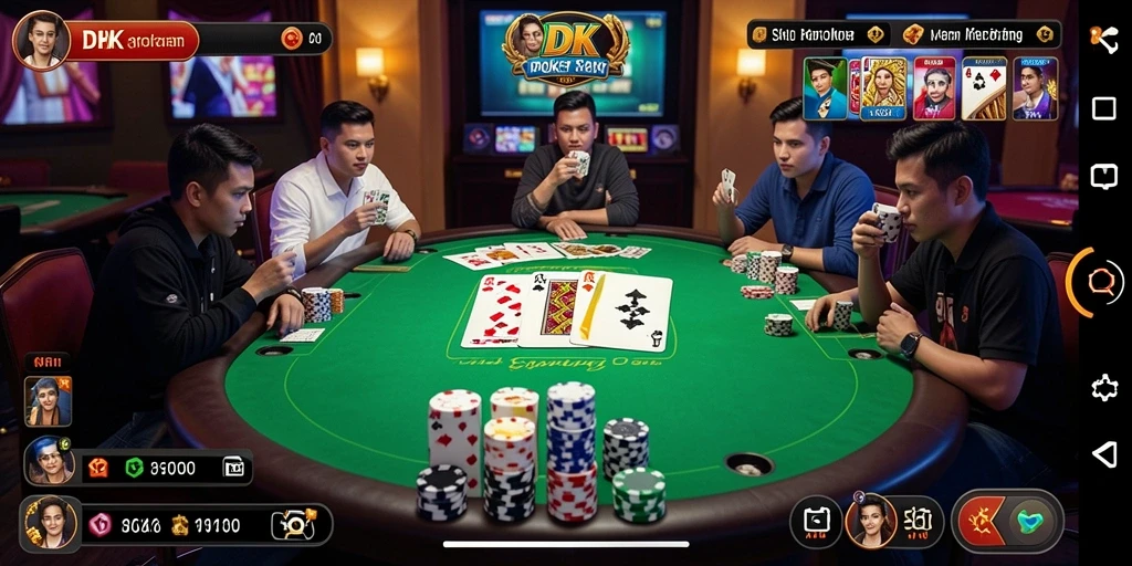 Screenshot DKK menampilkan gameplay poker yang menarik dan interaktif.