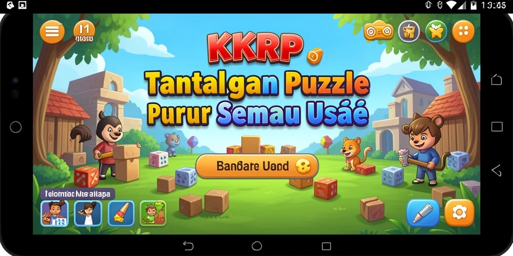 Tampilan gameplay <strong>KKRP</strong> dengan puzzle yang menantang dan grafis menarik.