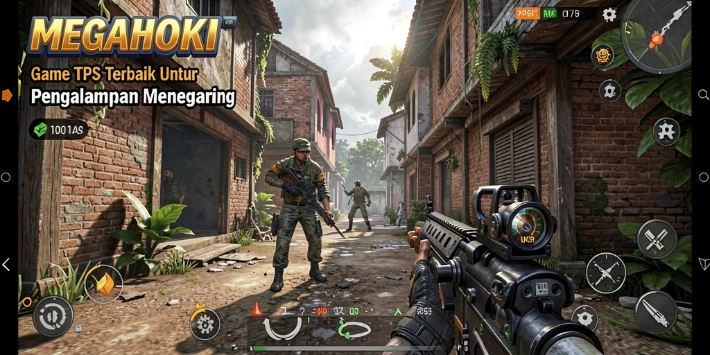 Tampilan gameplay seru MEGAHOKI di medan perang.