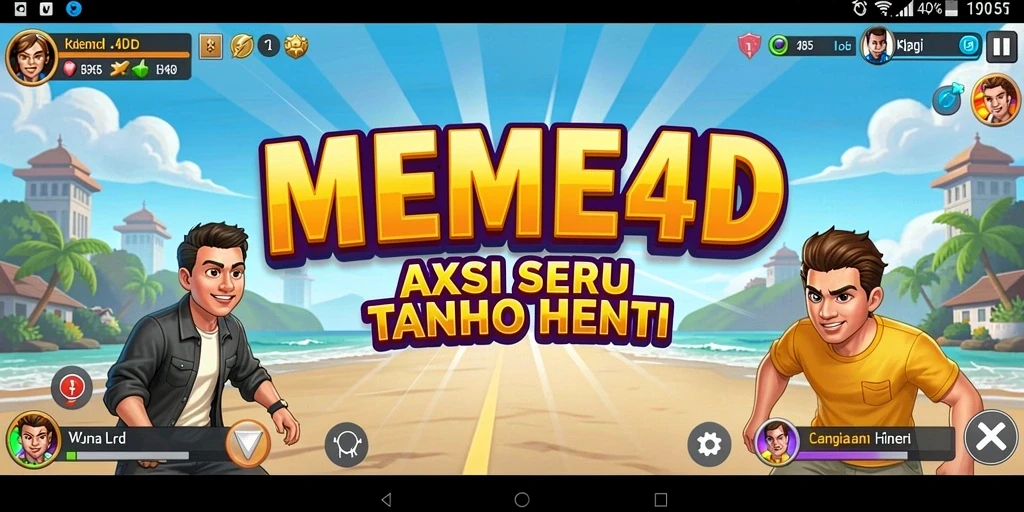 Tampilan gameplay aksi seru dalam MEME4D.