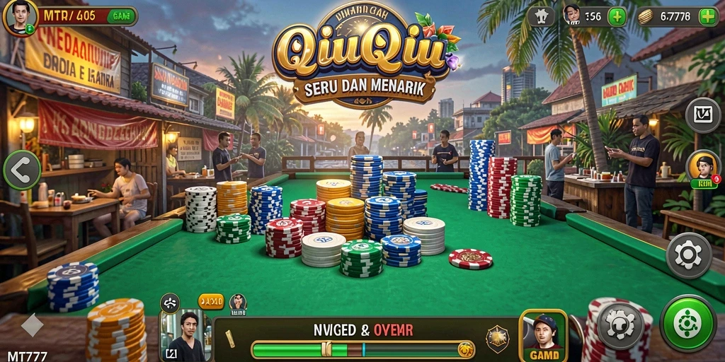 Screenshot gameplay QiuQiu yang menampilkan serunya permainan MT777.