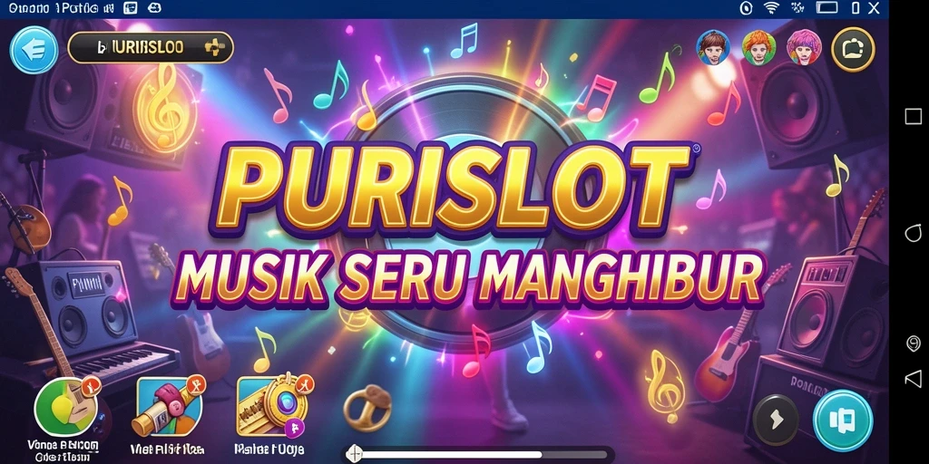 Screenshot gameplay PURISLOT yang menampilkan keseruan bermain musik.