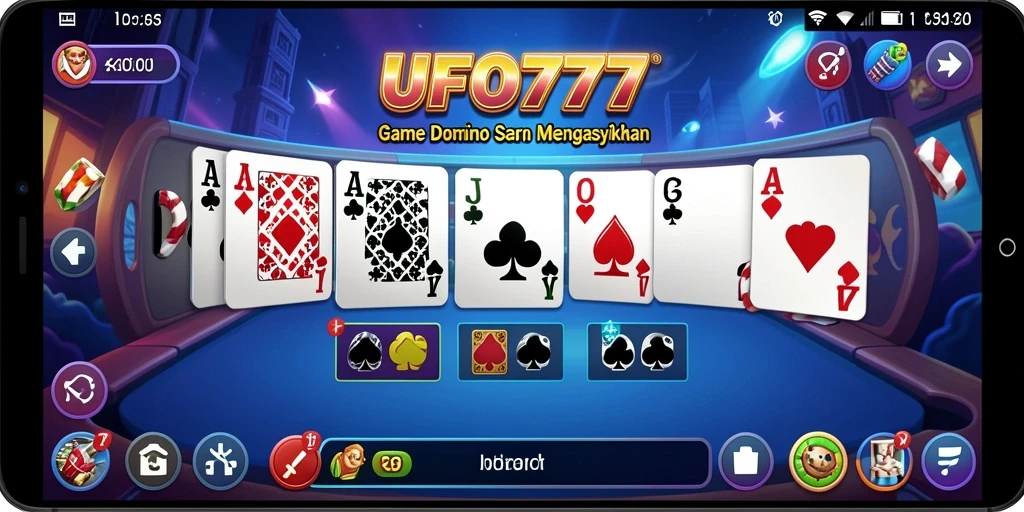 Tampilan gameplay seru dalam game Domino UFO777.